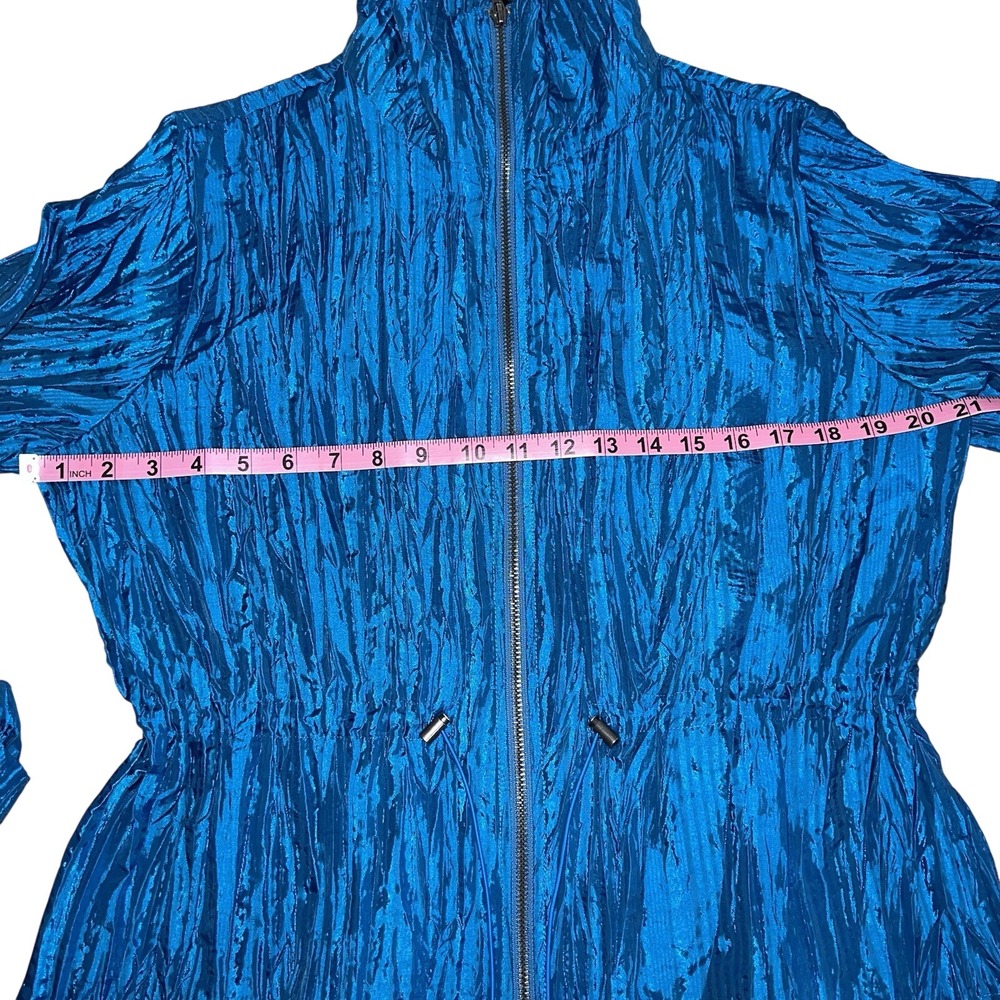 Ruby Rd. Jacket Top Shiny Blue Crinkle Look size 8P 1032 - Picture 14 of 14